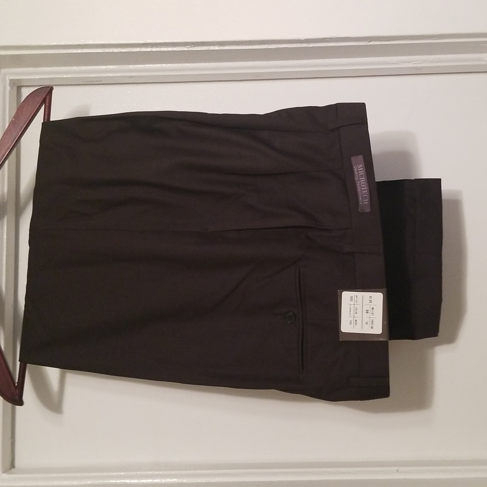 NWT Angelo Rossi Microtech Dress Pants men waist 38 / inseam 30, color chocolate
